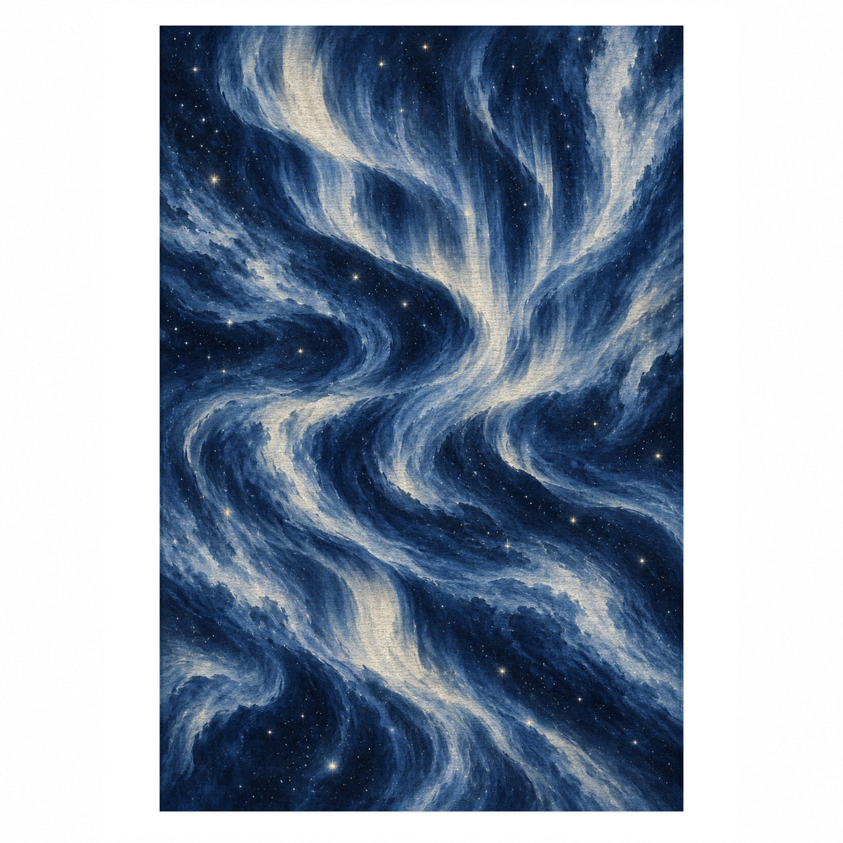 Northern Sky Indigo Abstract Washable Rug — top view