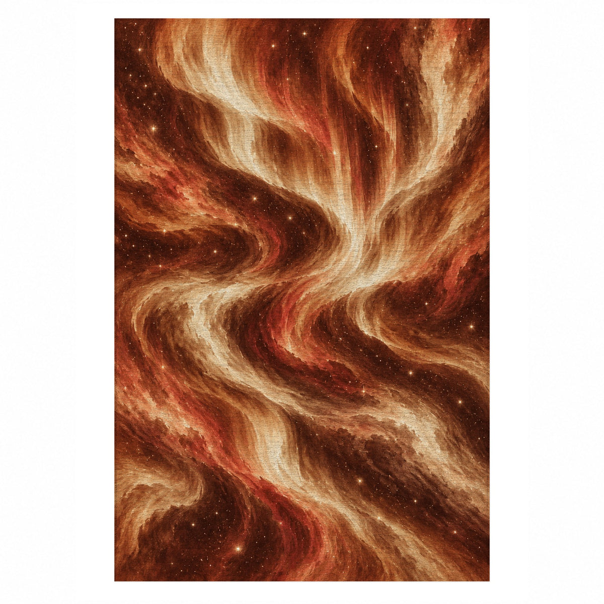 Northern Sky Terracotta Abstract Washable Rug — top view