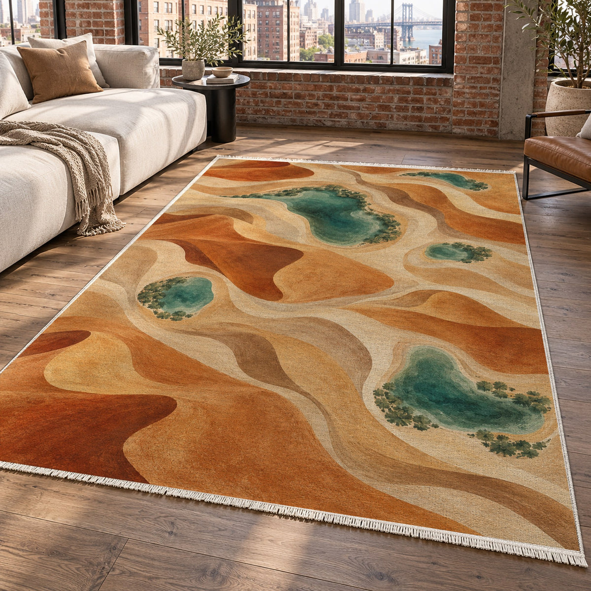 Oasis Shapes Modern Washable Rug — new york living