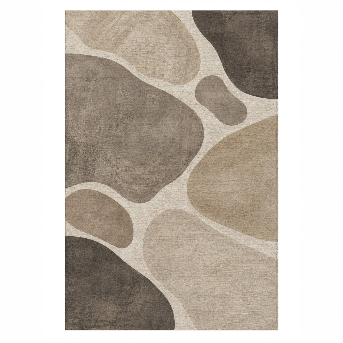 Organic Islands Ivory Taupe Modern Washable Rug — top view