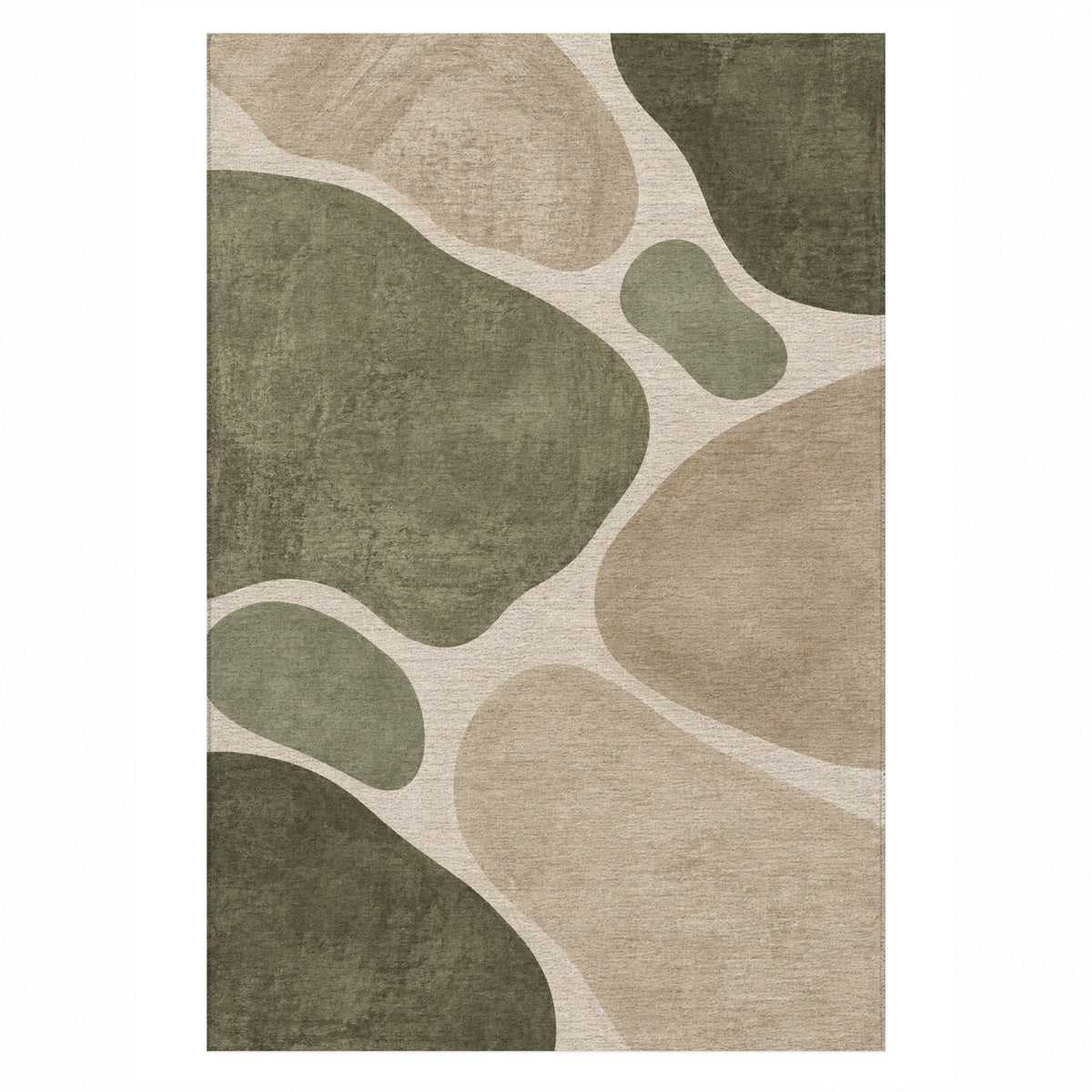 Organic Islands Sage Sand Modern Washable Rug — top view