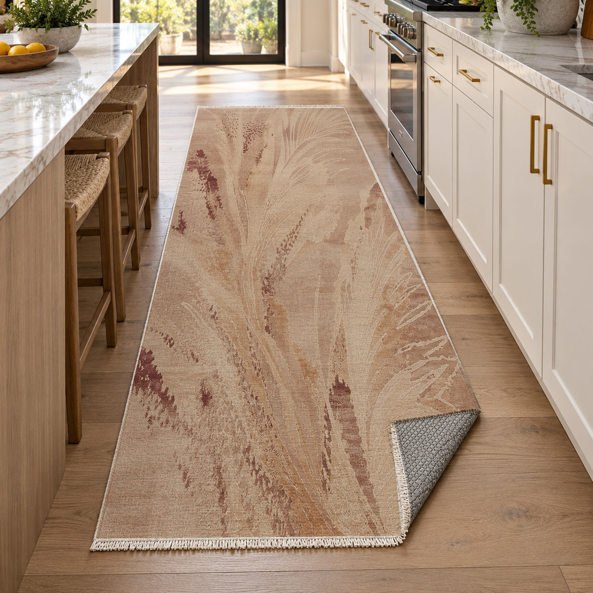 Plume Terracotta washable rug — new york kitchen runner