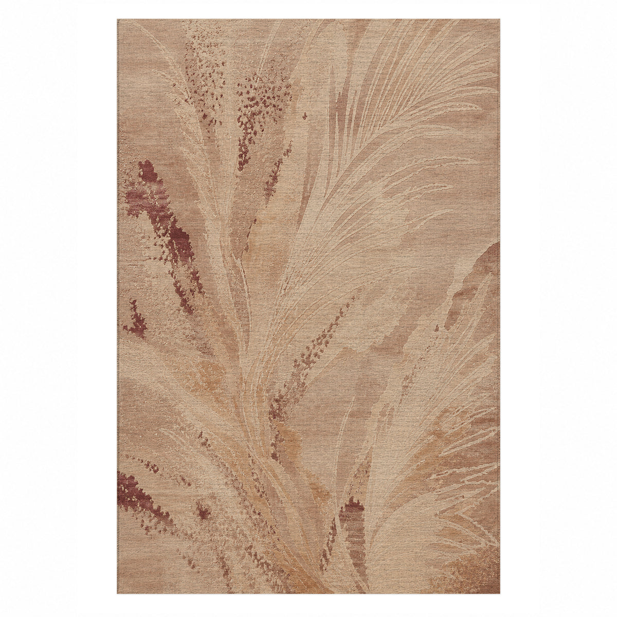 Plume Terracotta washable rug — top view