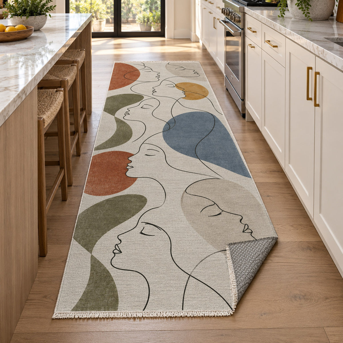 Quiet Profiles Abstract Washable Rug — new york kitchen runner