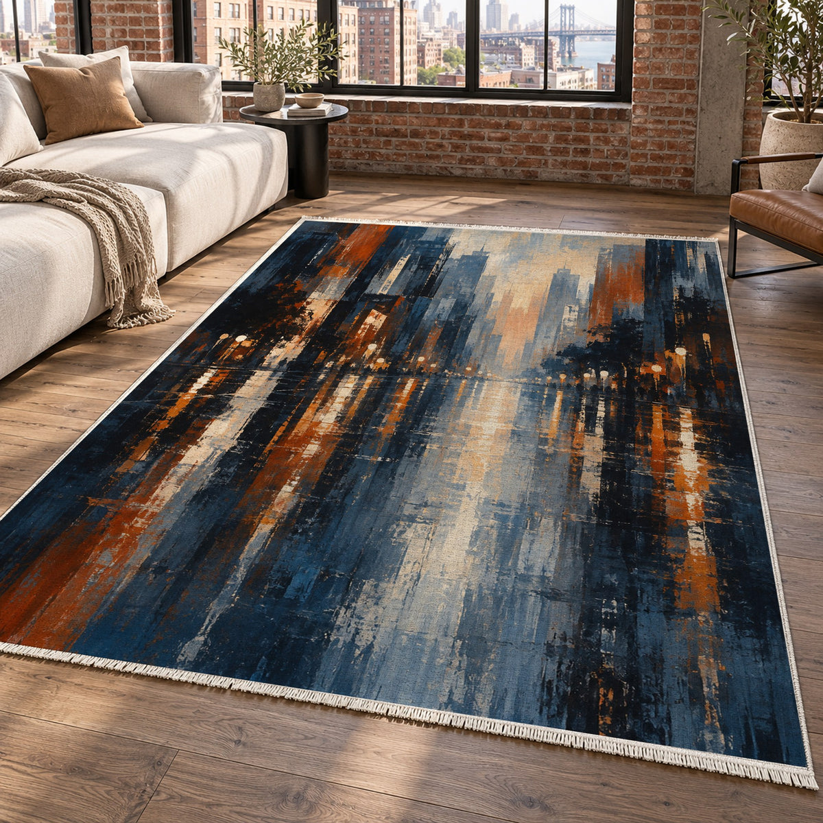 Rainy Boulevard Modern Washable Rug — new york living