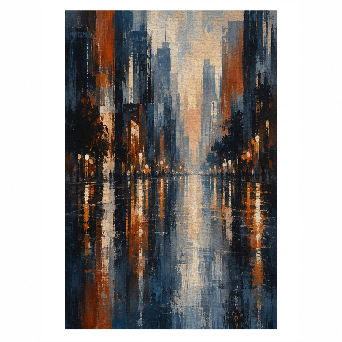 Rainy Boulevard Modern Washable Rug — top view