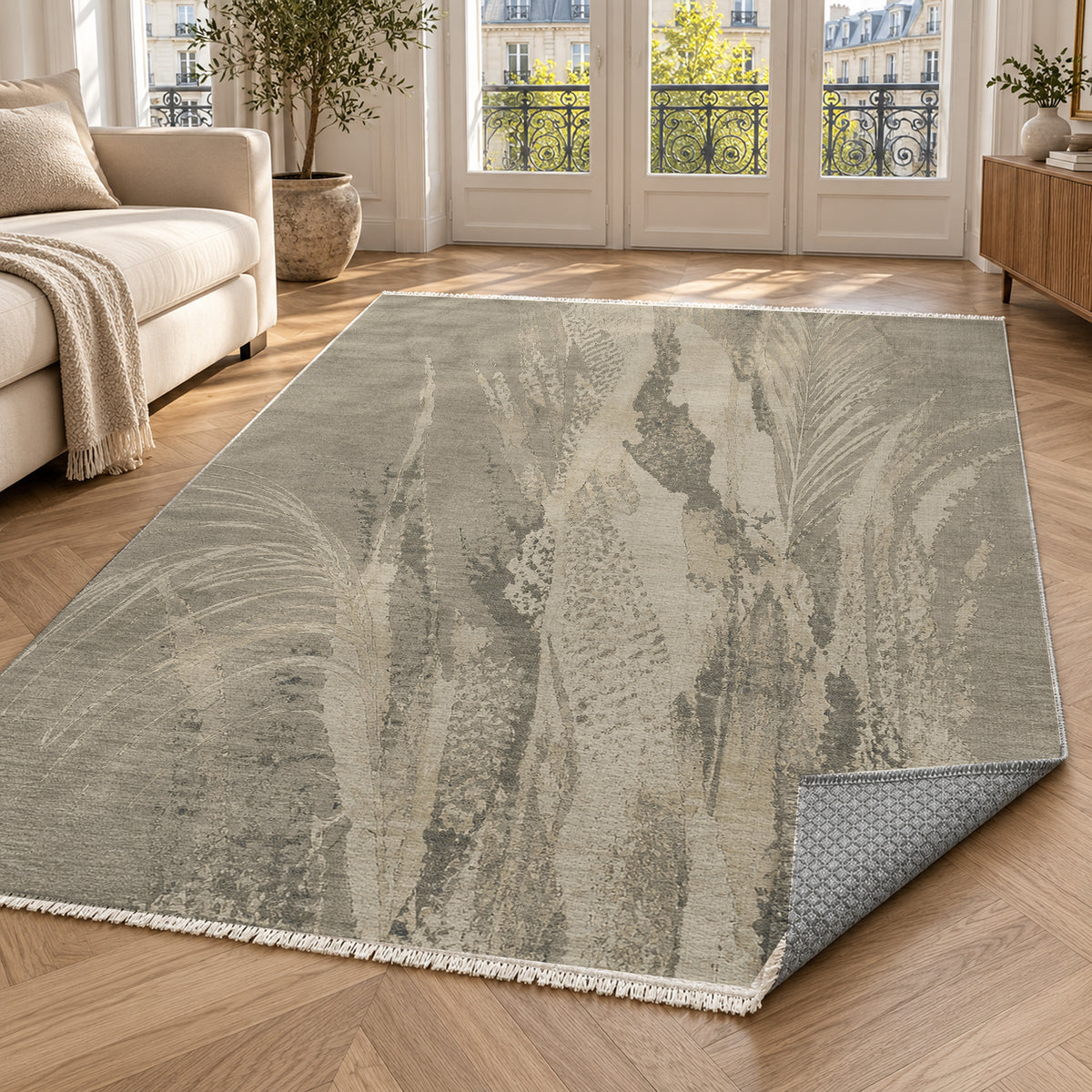Reed Stone Abstract Washable Rug — paris living