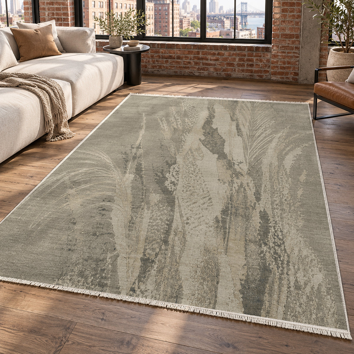Reed Stone Abstract Washable Rug — new york living