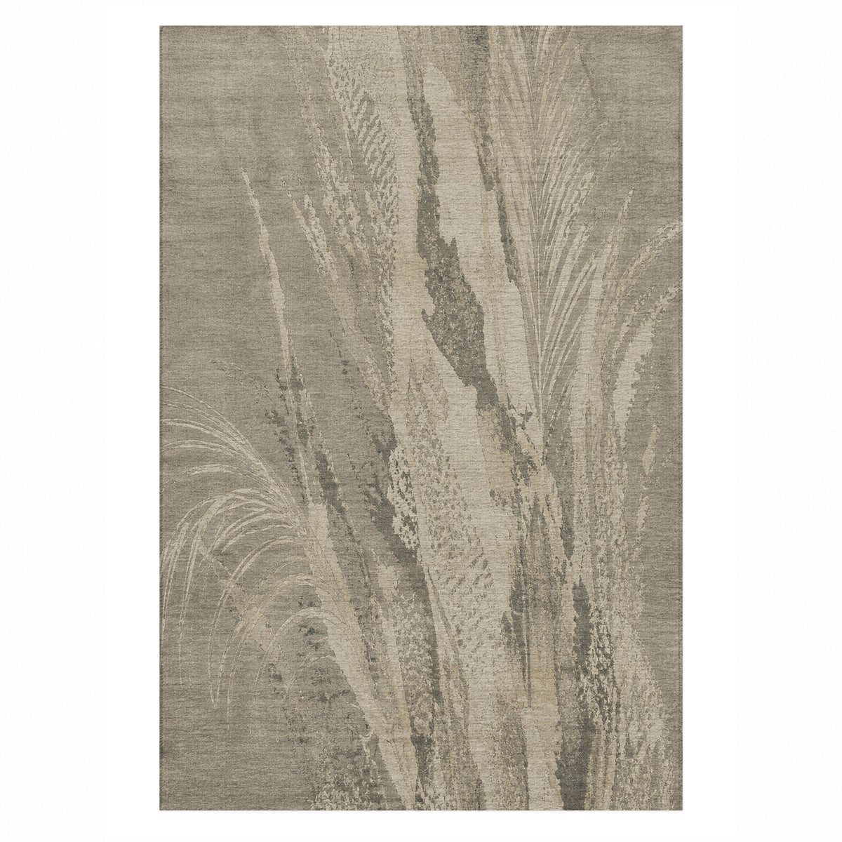 Reed Stone Abstract Washable Rug — top view