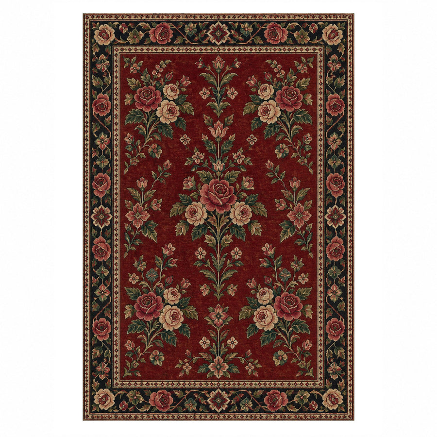 Rose Bouquet Washable Rug
