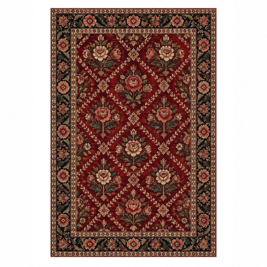 Rose Trellis Washable Rug