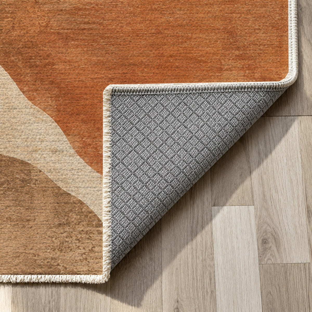 Sahara Mosaic Modern Washable Rug — backing close up