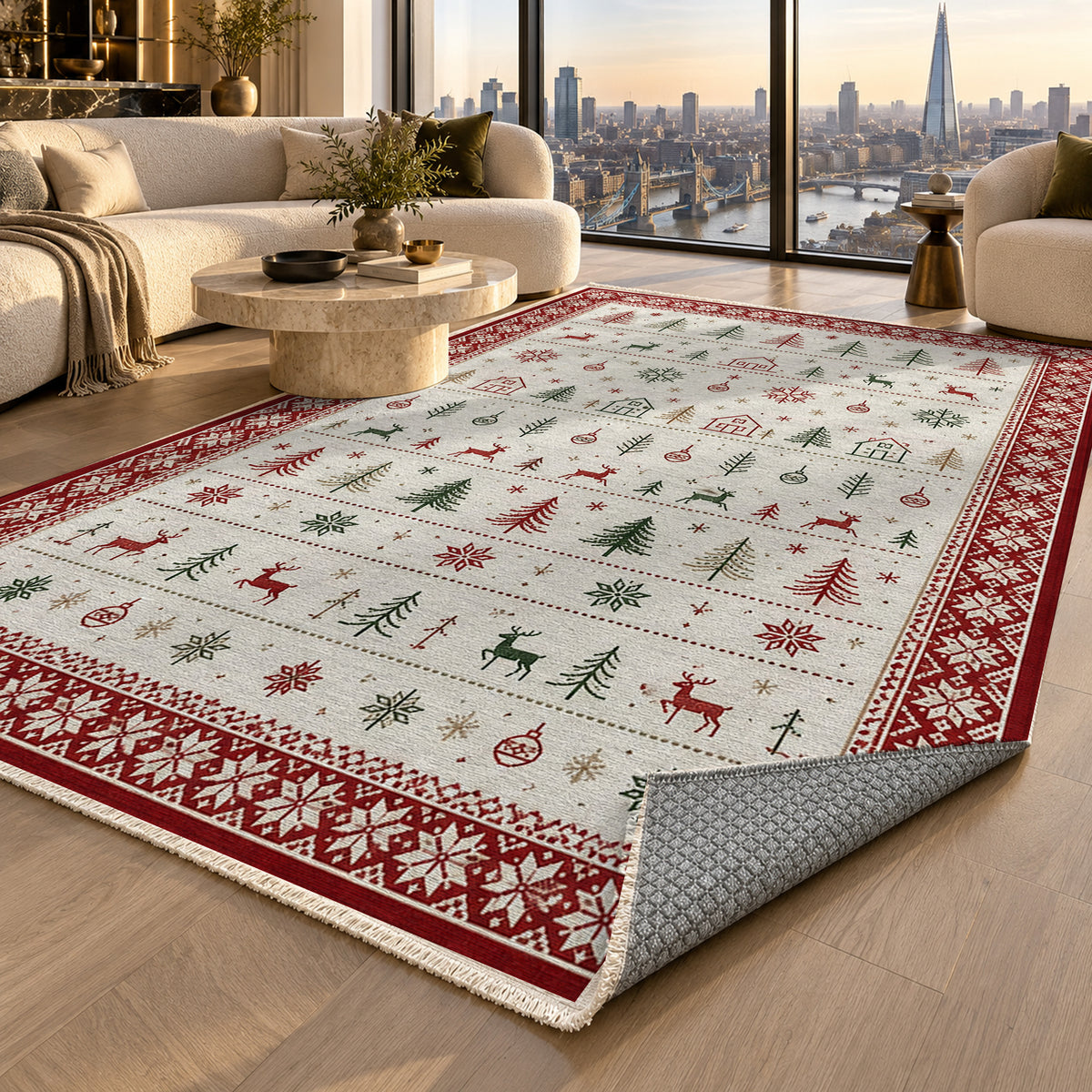 Scandi Ivory Washable Rug — london luxury living