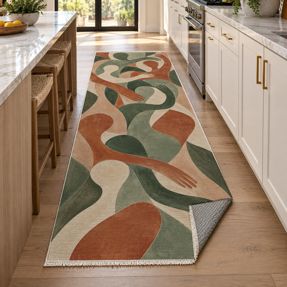 Shared Gestures Abstract Washable Rug — new york kitchen runner