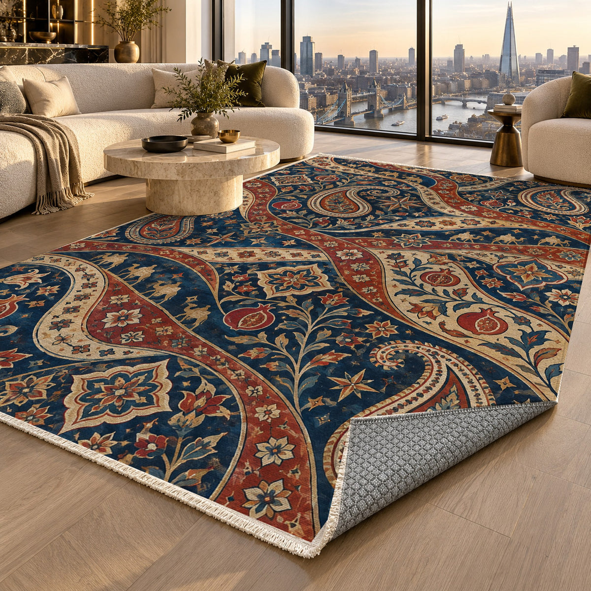 Silk Road II Ethnic Washable Rug — london luxury living