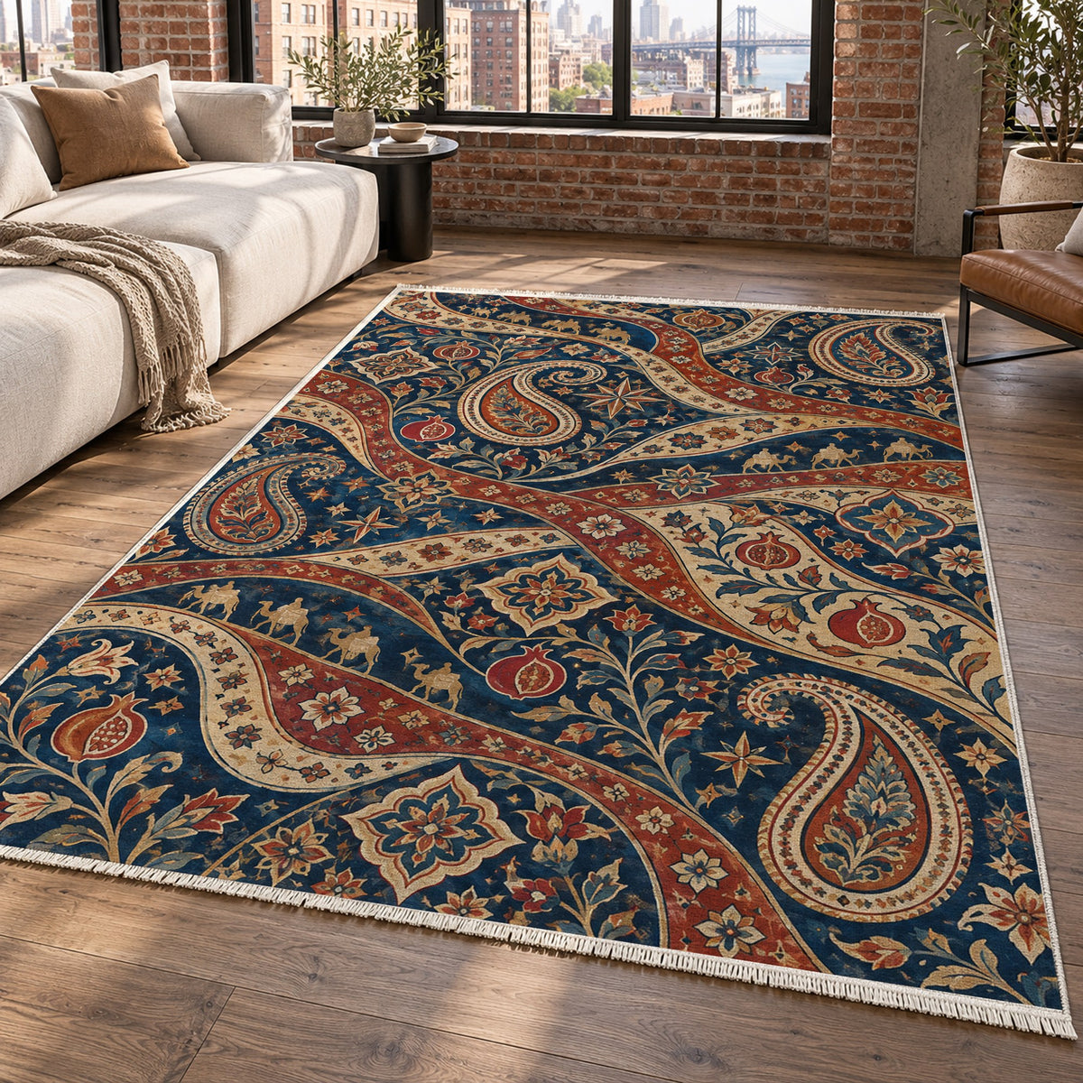 Silk Road II Ethnic Washable Rug — new york living