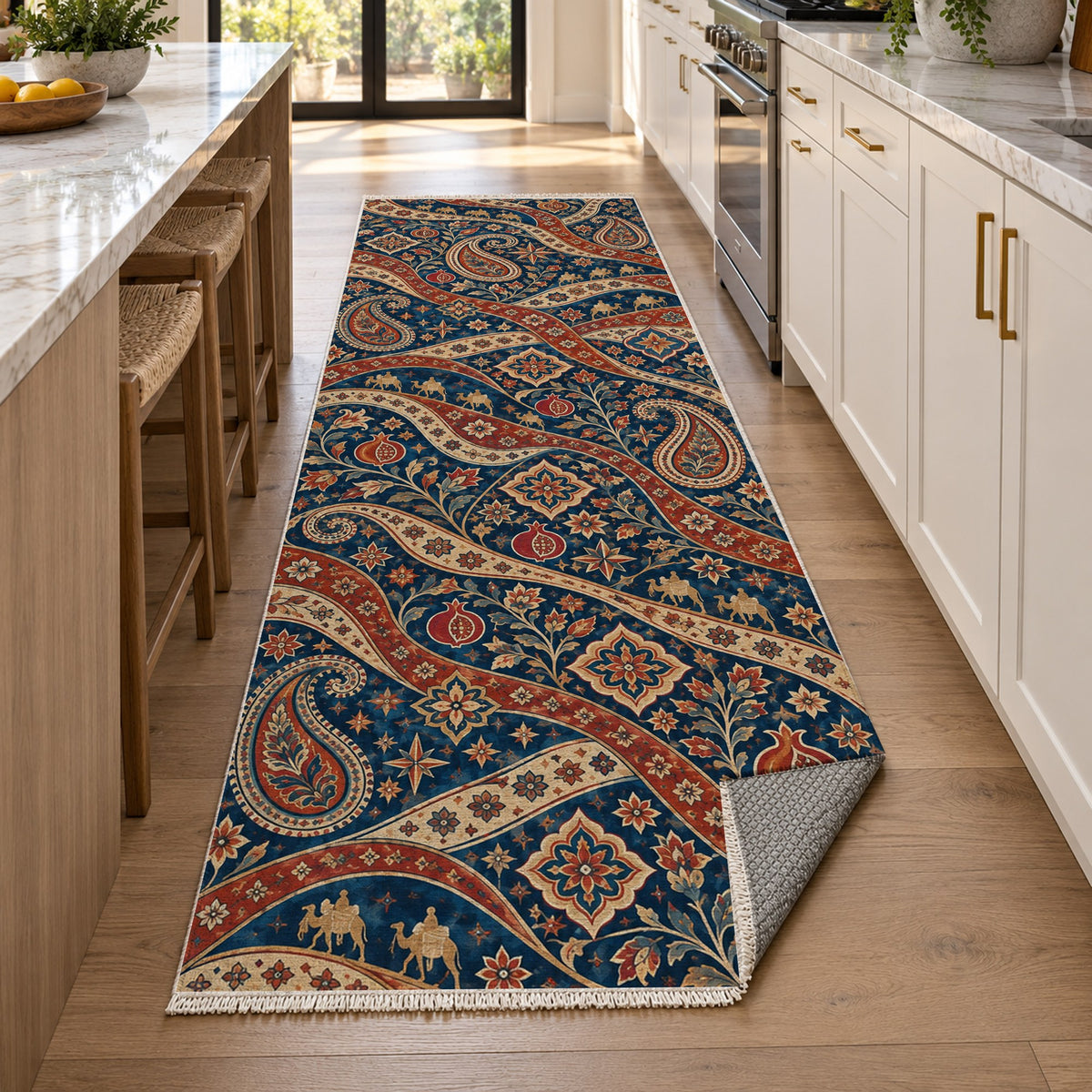 Silk Road II Ethnic Washable Rug — new york kitchen runner