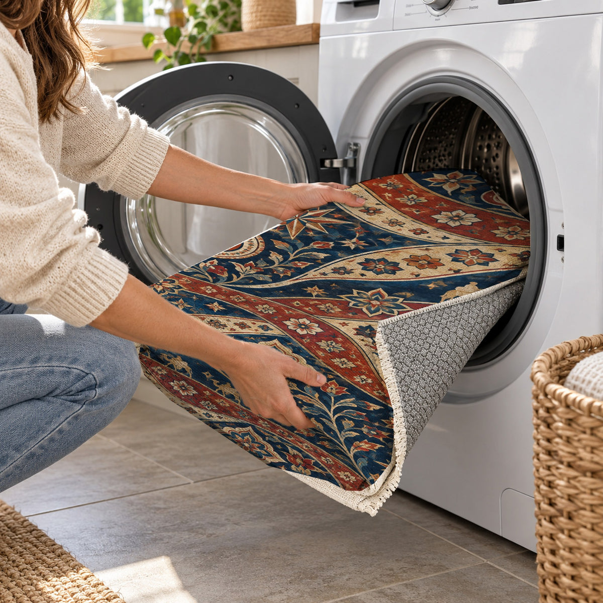 Silk Road II Ethnic Washable Rug — washing machine