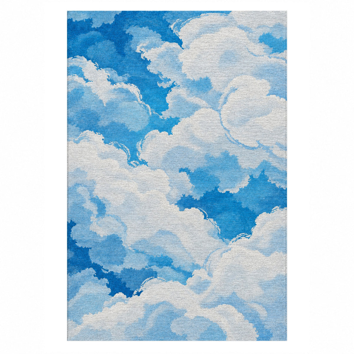 Sky Cloud Open Blue Sky Abstract Washable Rug — top view