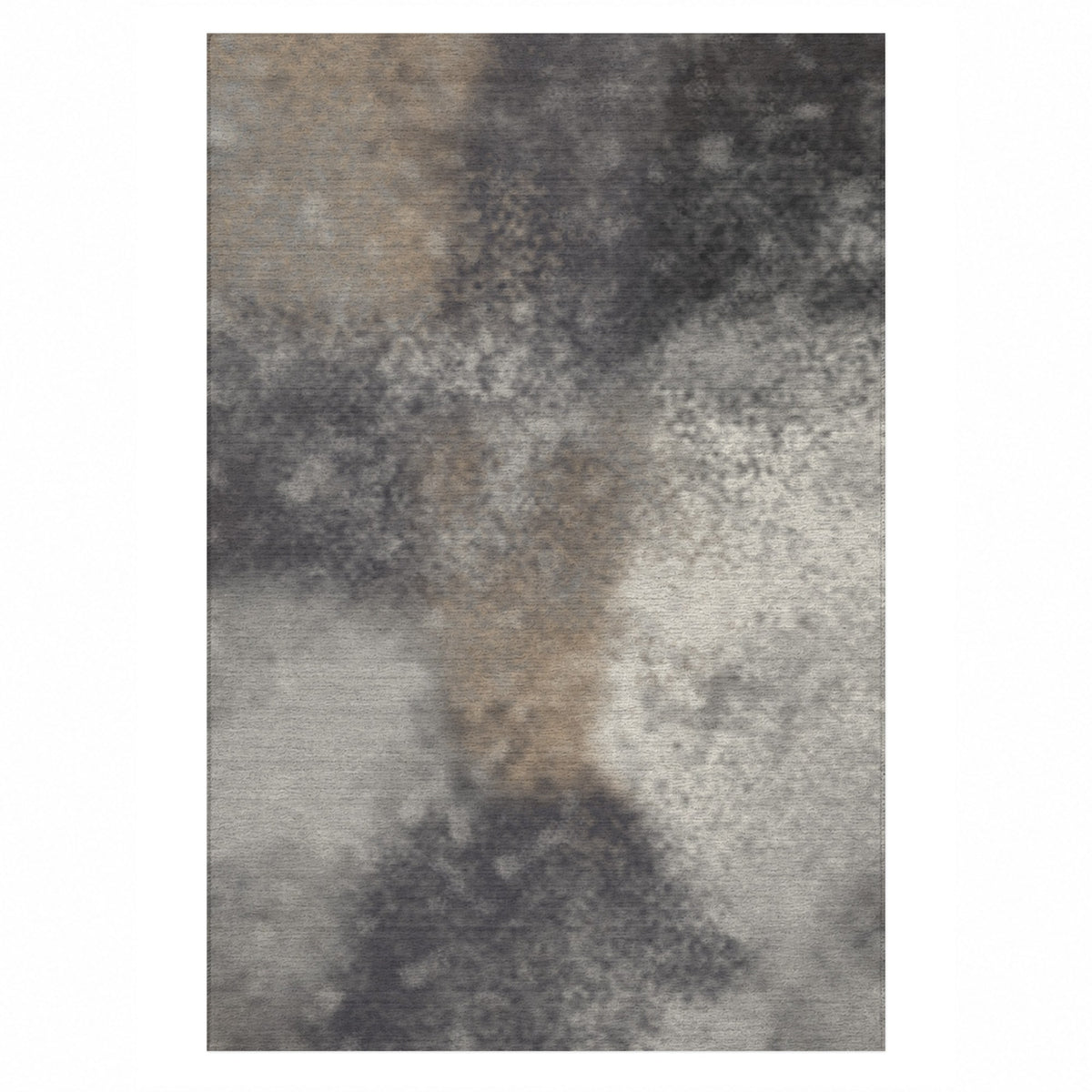 Strata Black Abstract Washable Rug — top view