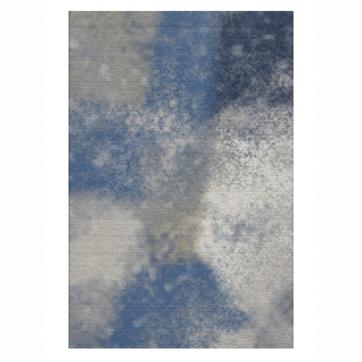 Strata Navy Abstract Washable Rug — top view