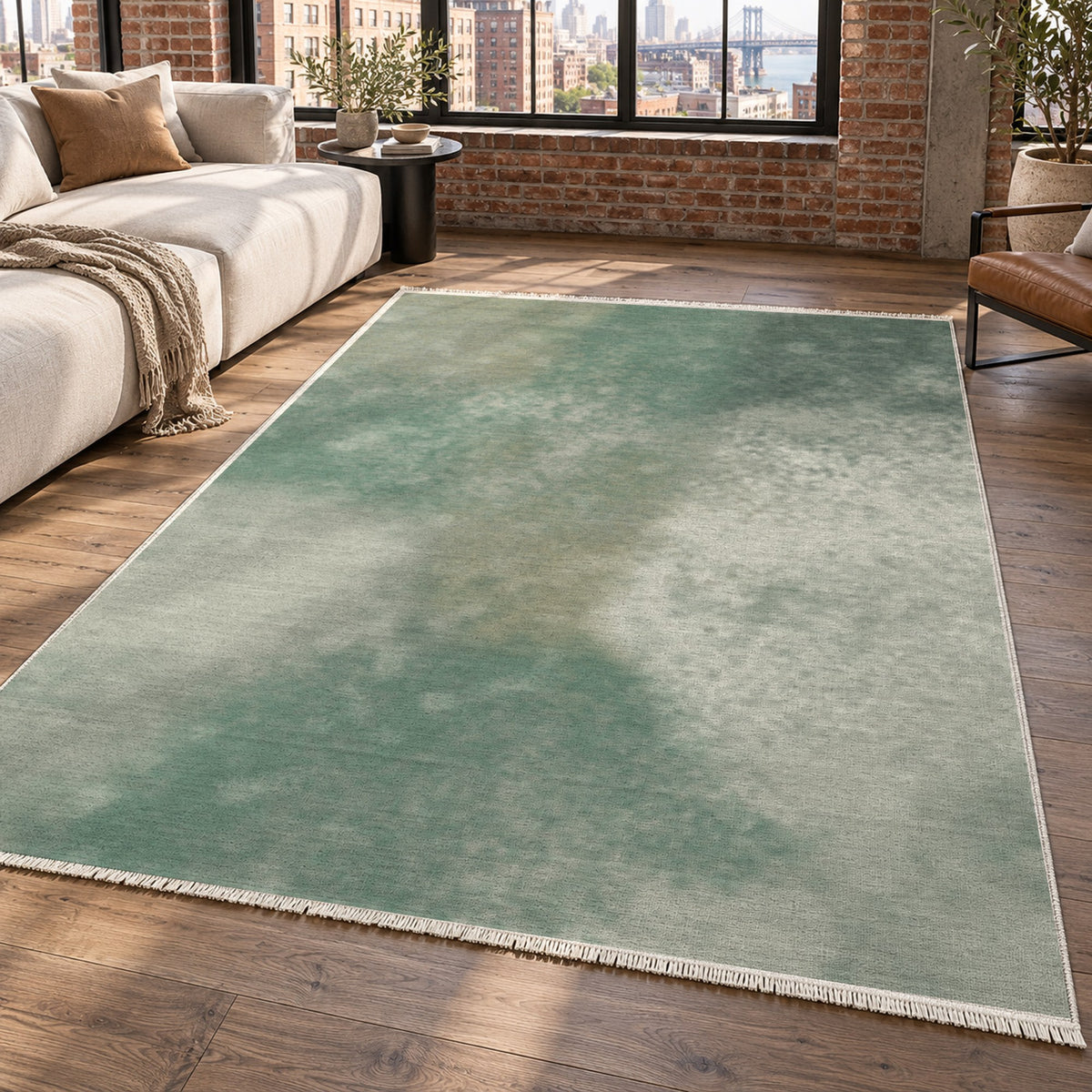Strata Sage Abstract Washable Rug — new york living
