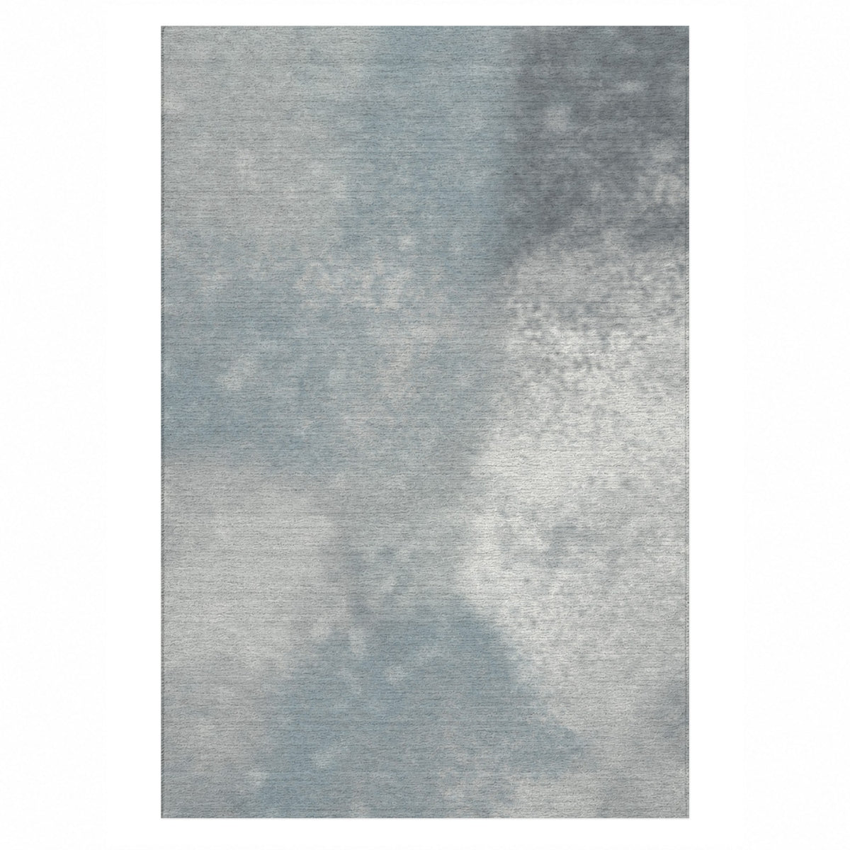 Strata Silver Abstract Washable Rug — top view