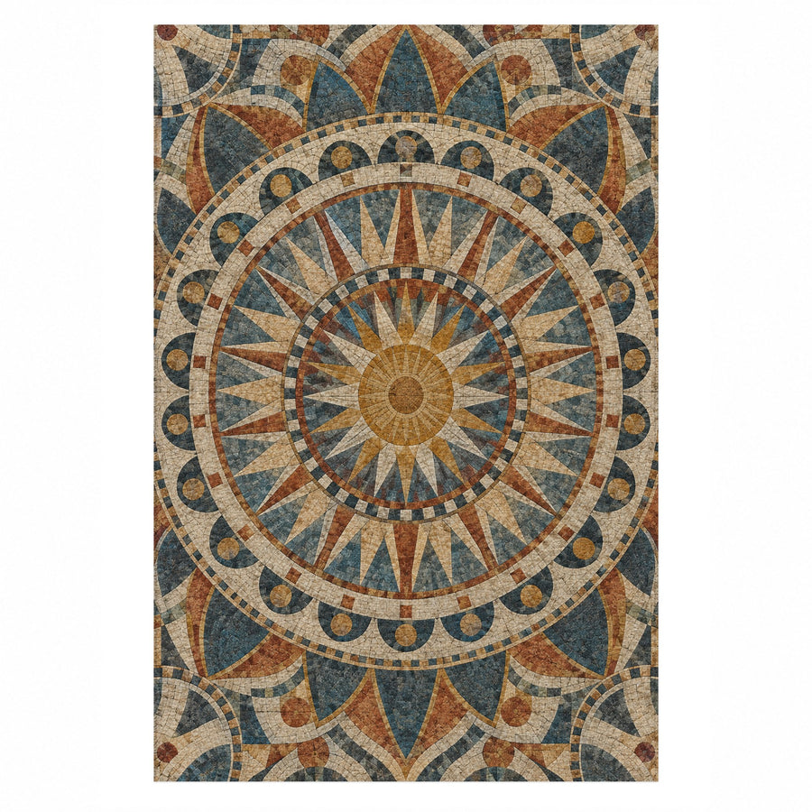 Sun Wheel Washable Rug
