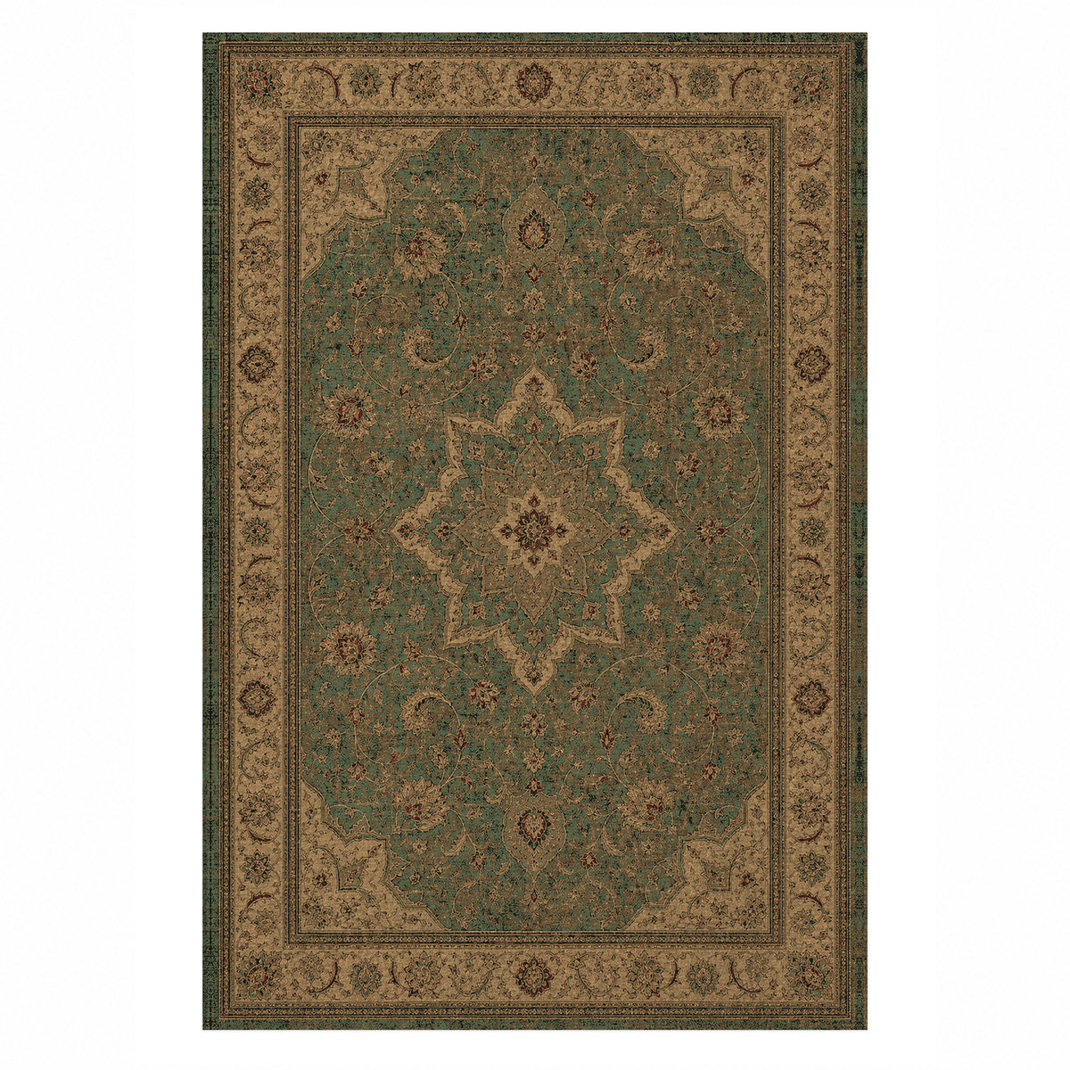 Tabriz Sage Classic Washable Rug — top view