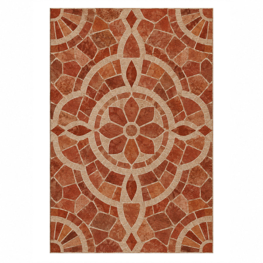 Terracotta Tiles Washable Rug