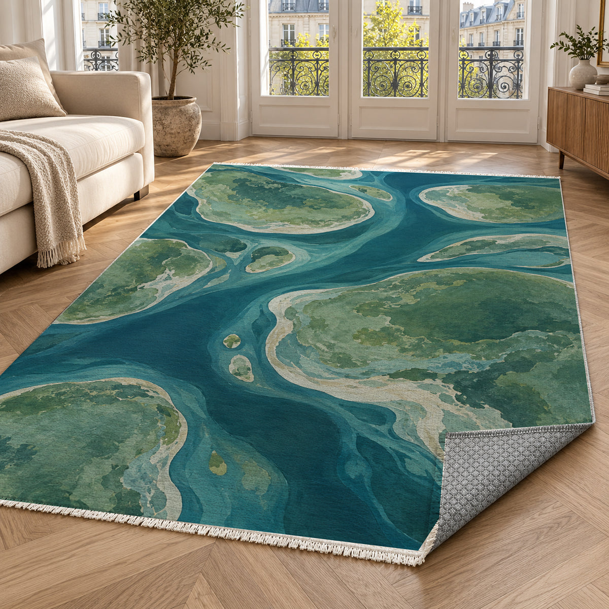Tidal Islands Abstract Washable Rug — paris living