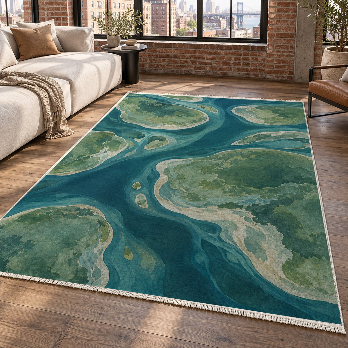 Tidal Islands Abstract Washable Rug — new york living