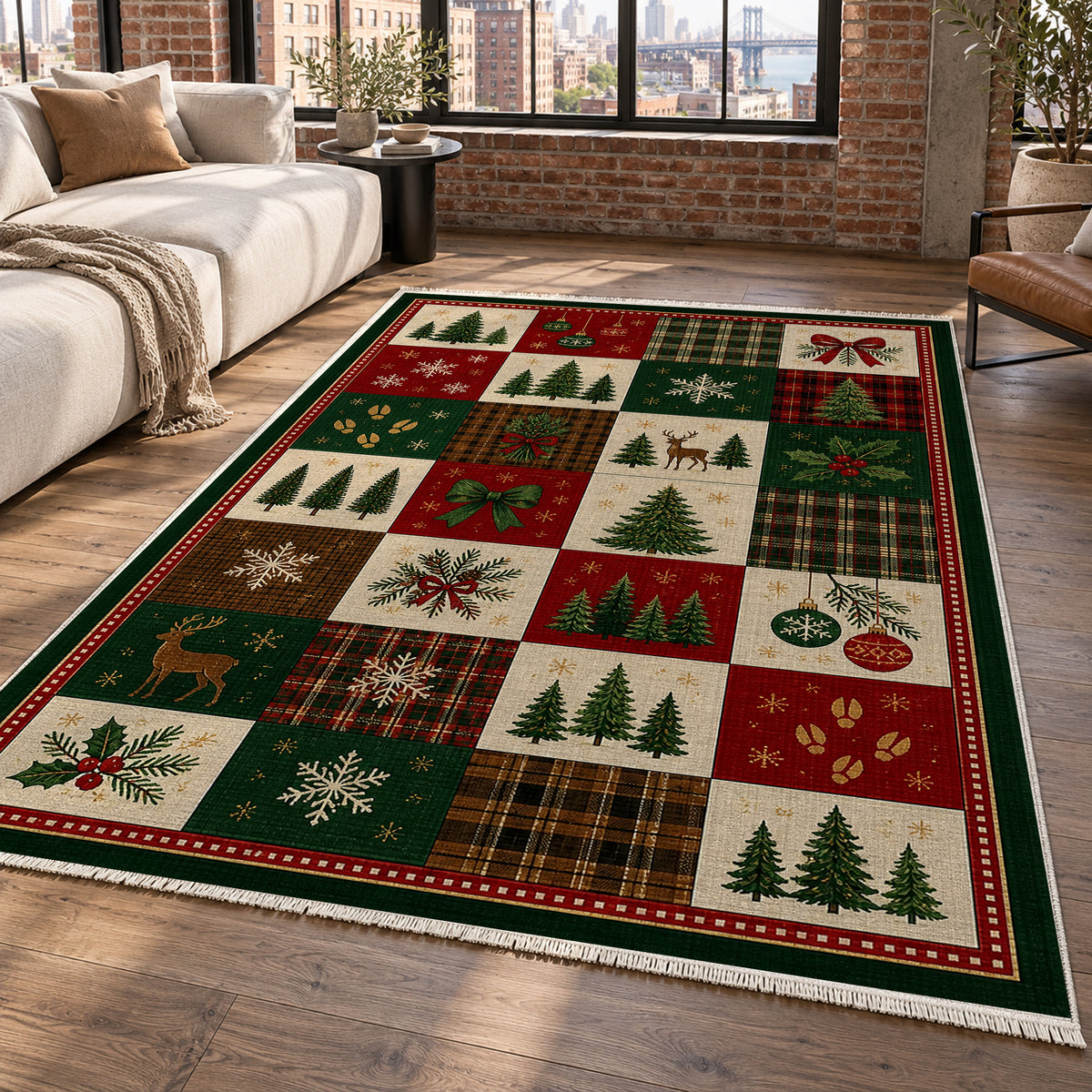 Tree Farm Evergreen Washable Rug — new york living