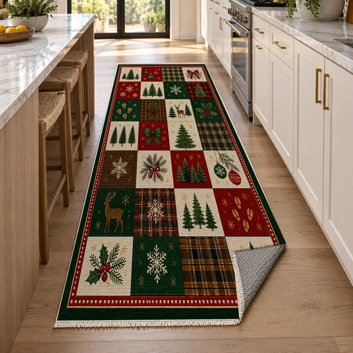 Tree Farm Evergreen Washable Rug — new york kitchen runner