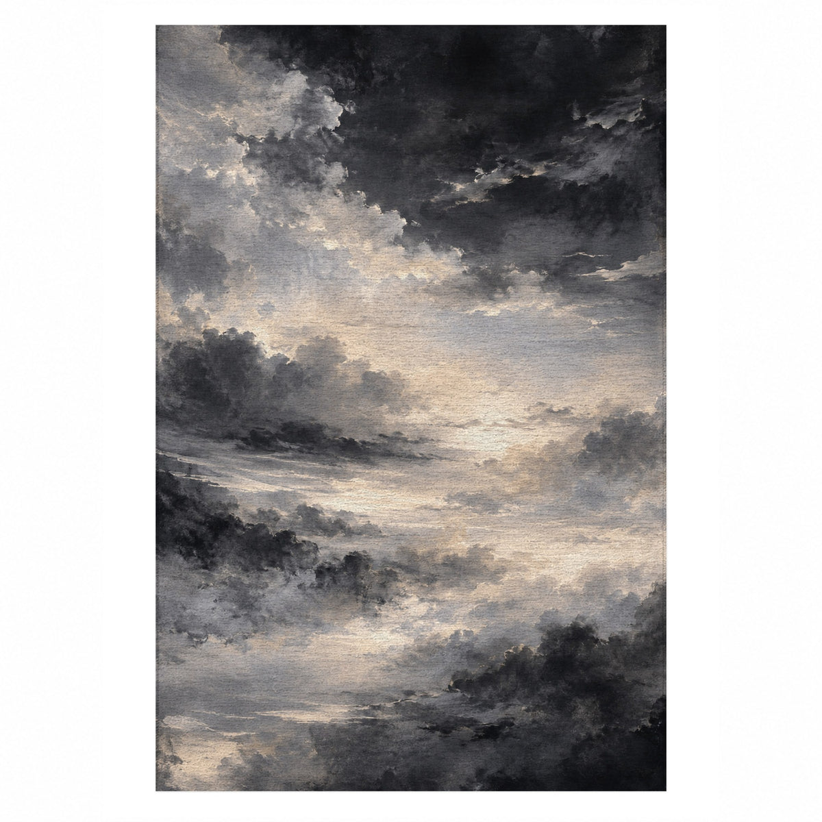 Twilight Veil Charcoal Abstract Washable Rug — top view