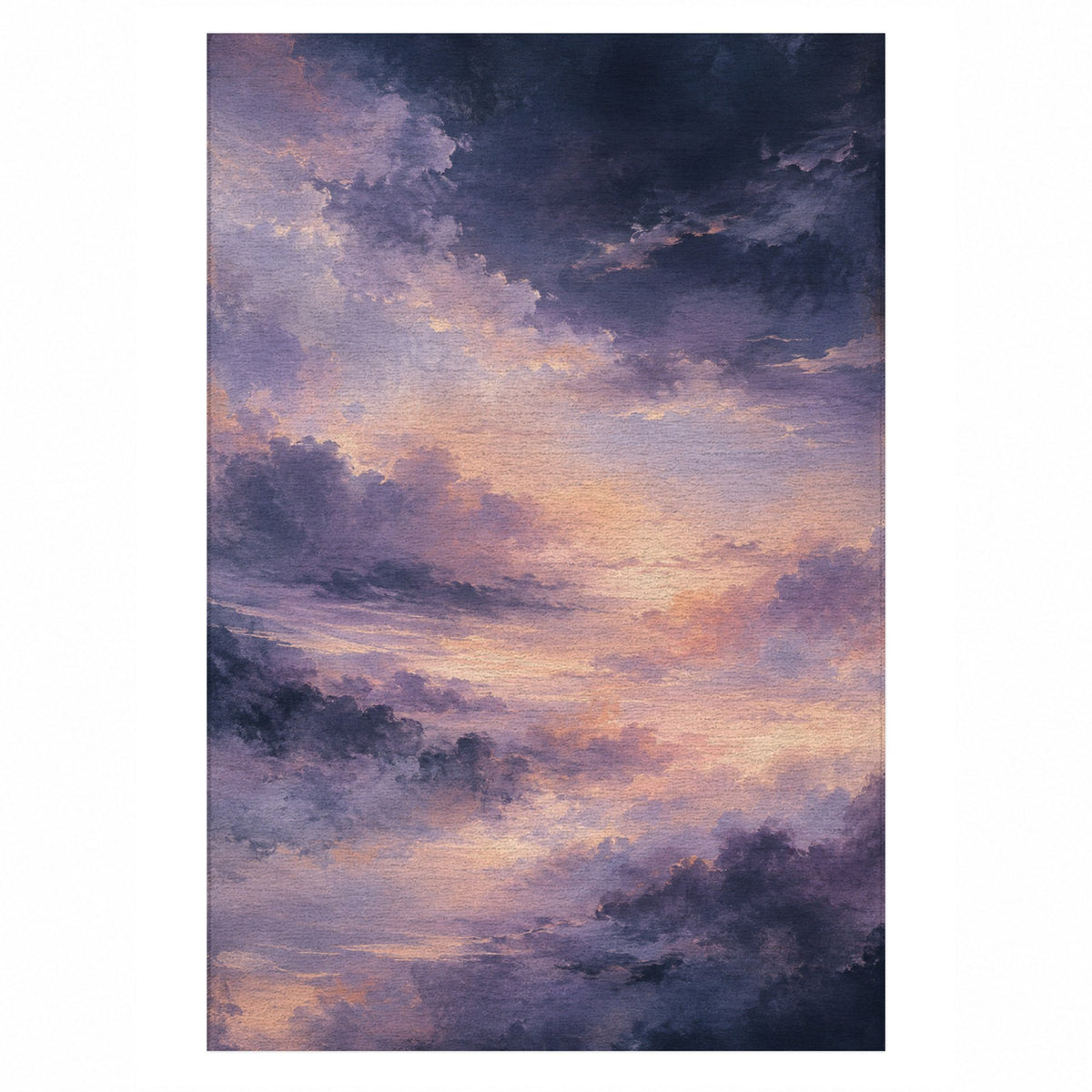 Twilight Veil Abstract Washable Rug — top view