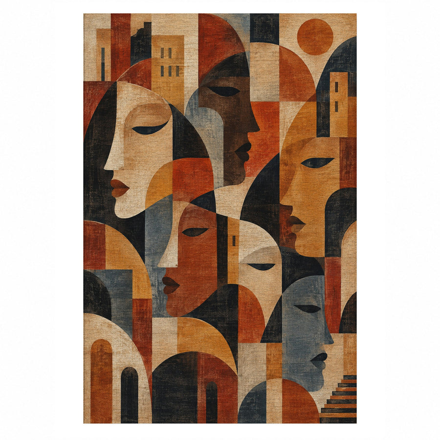 Urban Faces Washable Rug