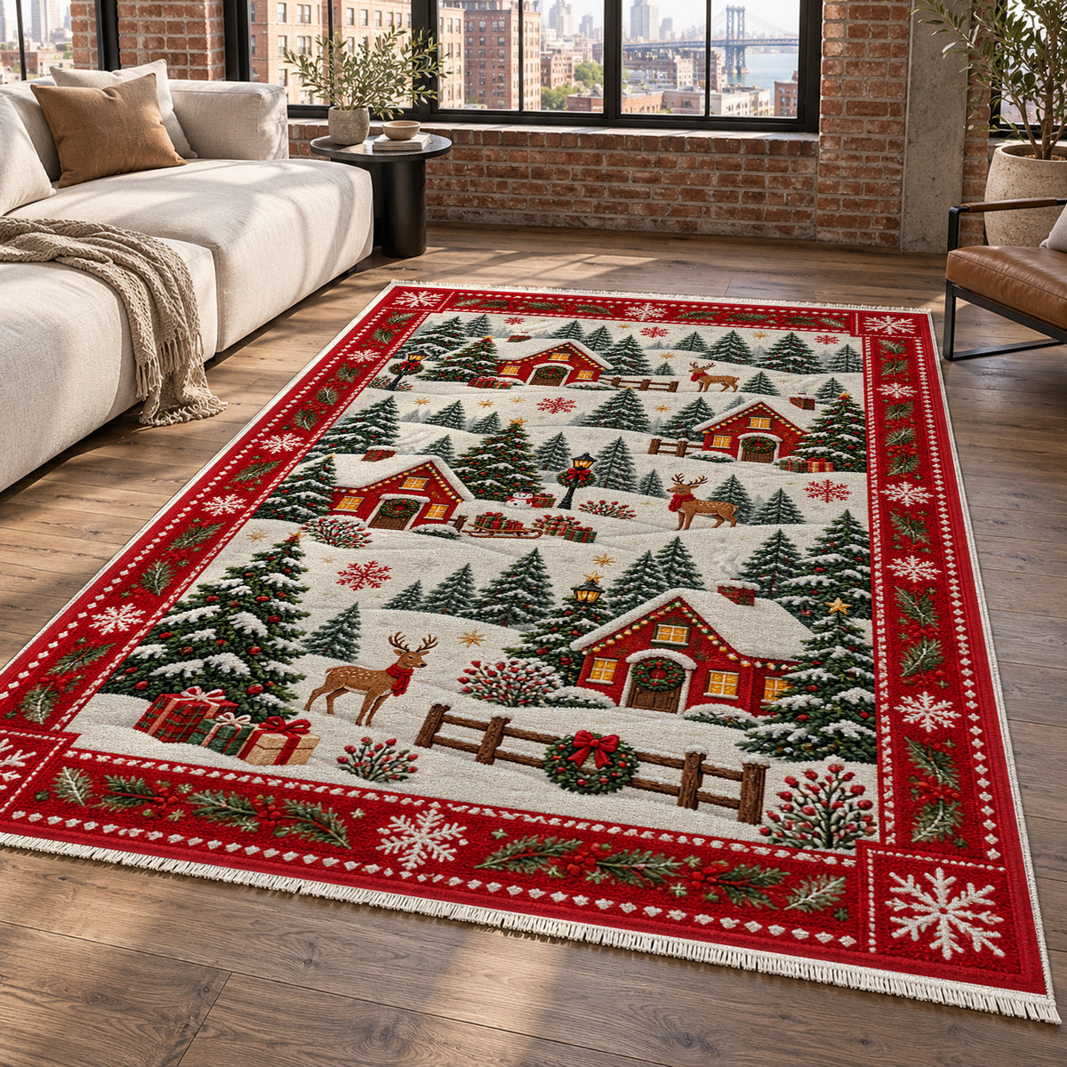 Village Crimson Washable Rug — new york living