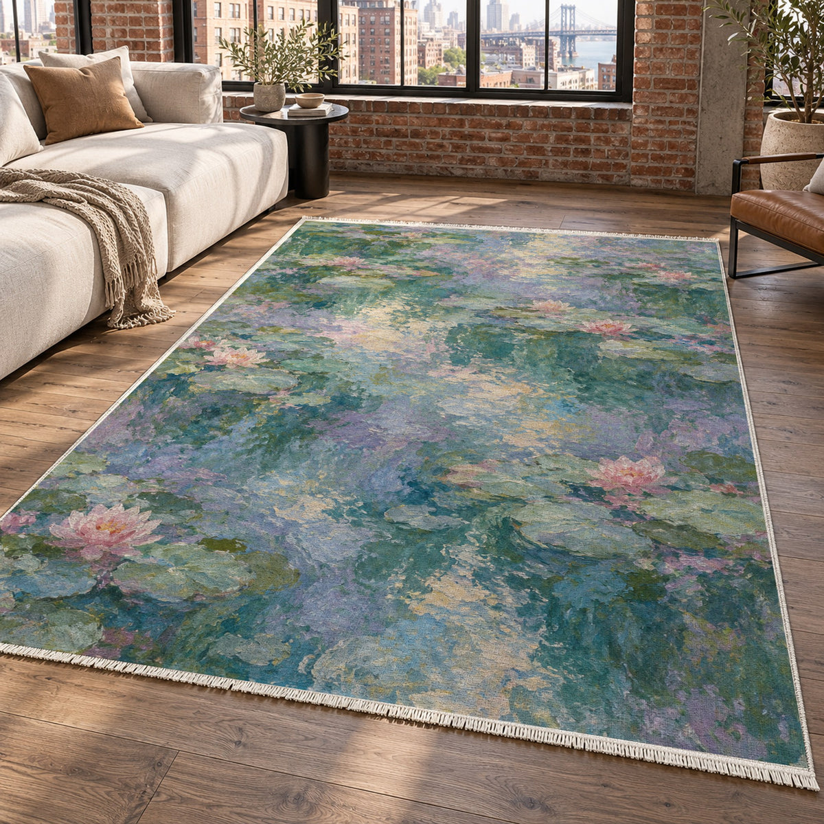 Water Garden Abstract Washable Rug — new york living