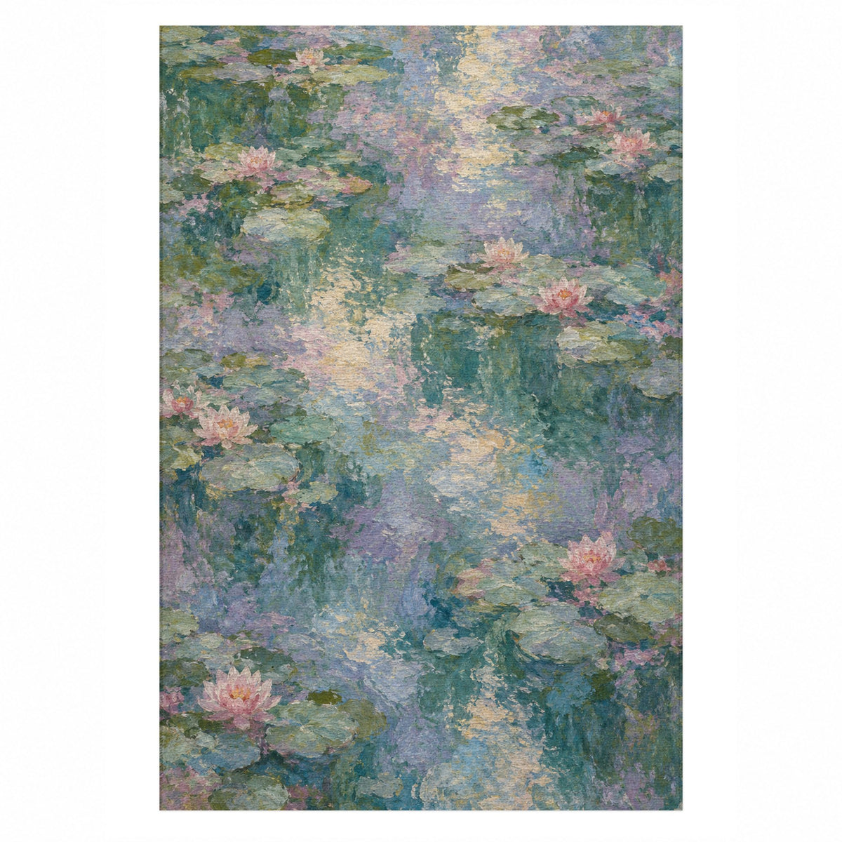 Water Garden Abstract Washable Rug — top view
