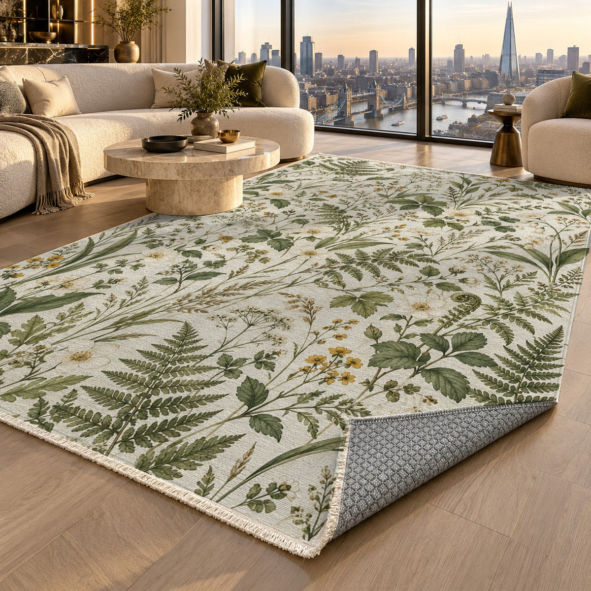 Wildflower Clearing Floral Washable Rug — london luxury living