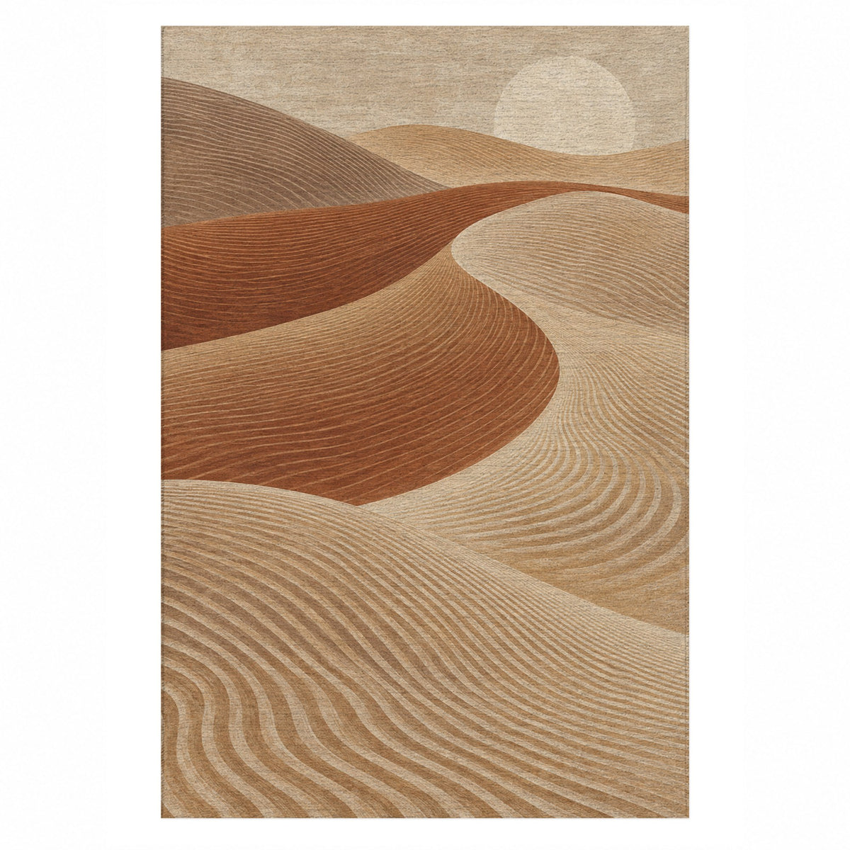 Wind Lines Modern Washable Rug — top view
