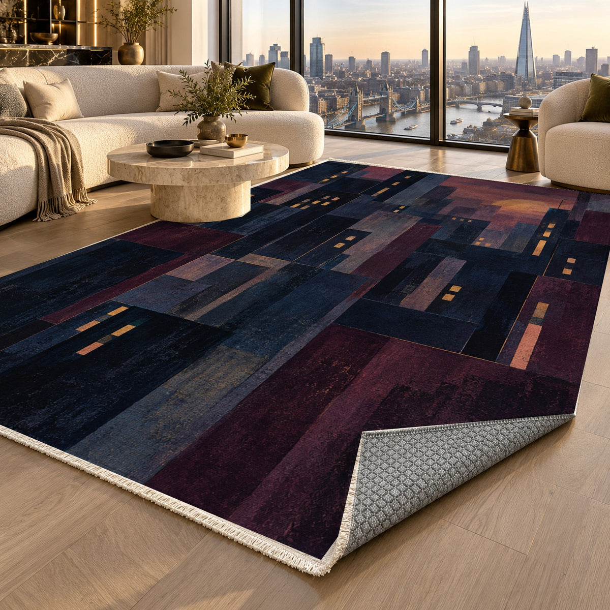 Window Lights Modern Washable Rug — london luxury living