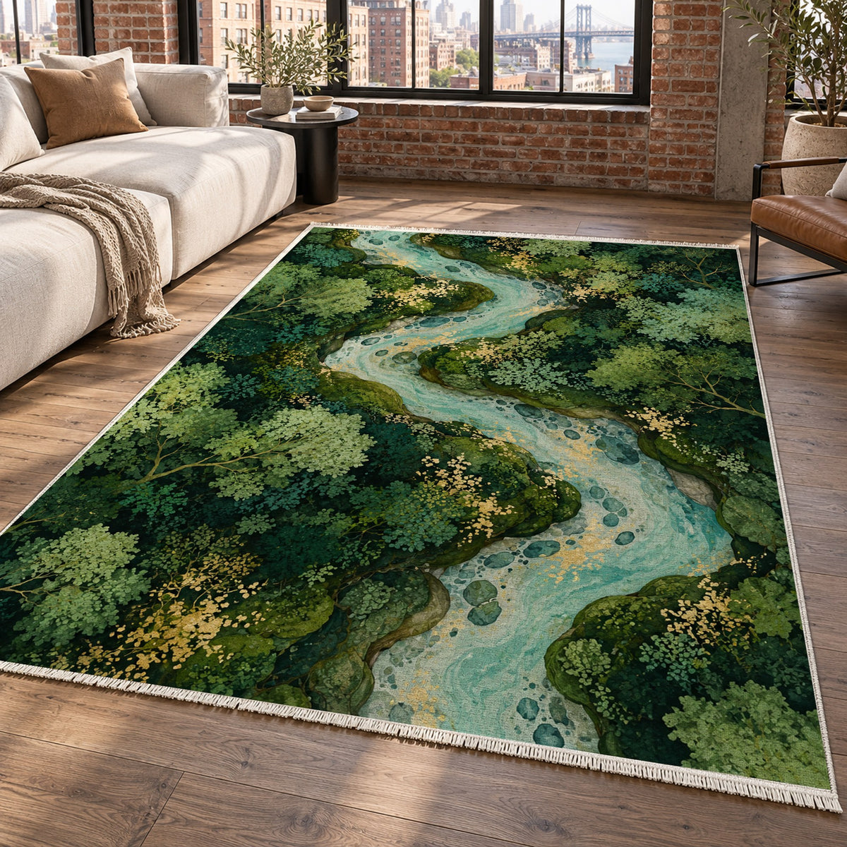 Woodland Stream Floral Washable Rug — new york living