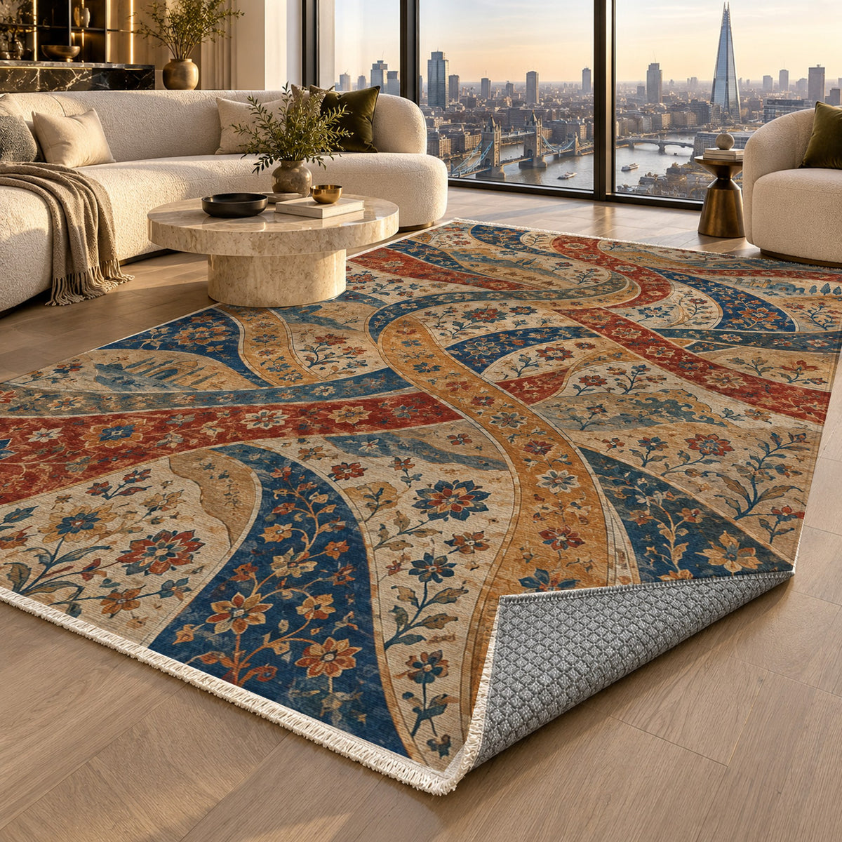 Woven Routes Ethnic Washable Rug — london luxury living
