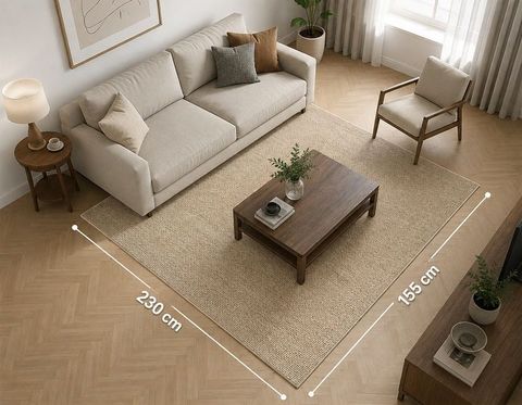 155 × 230 cm rug — Ideal for medium living rooms